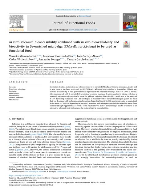 celine thiry|Selenium bioaccessibility and bioavailability in Se.